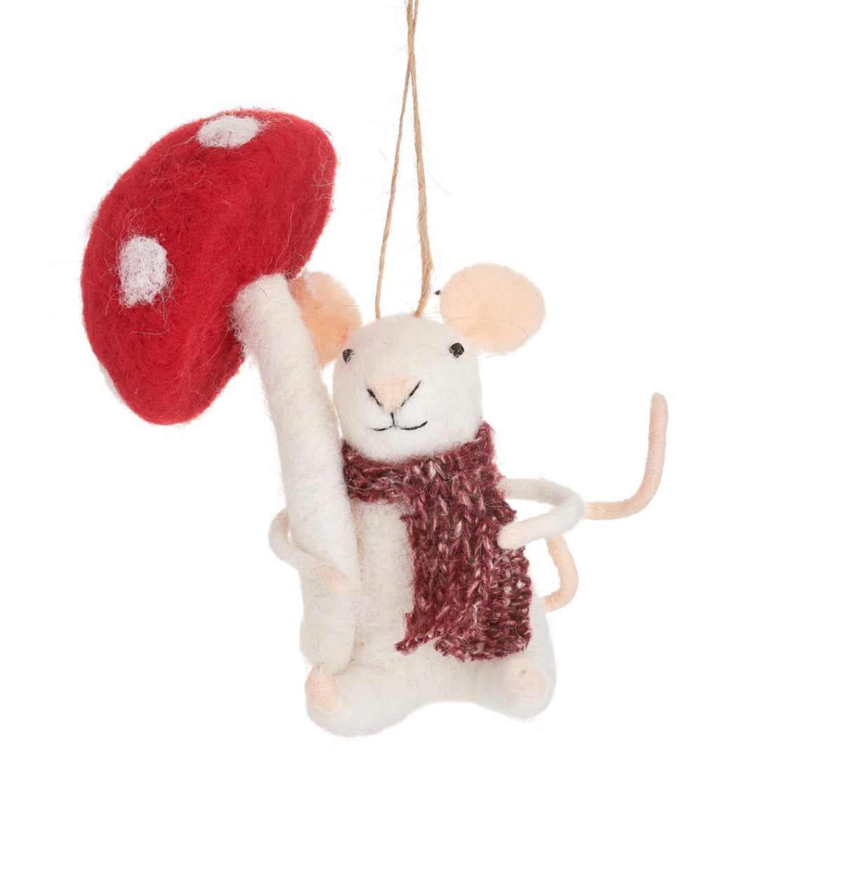 Mouse With Mushroom Felt Decoration