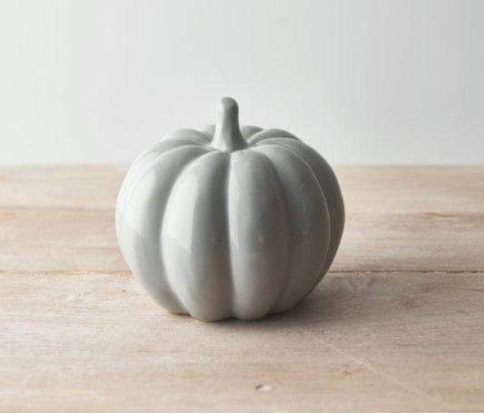 Grey Ceramic Pumpkin 10cm