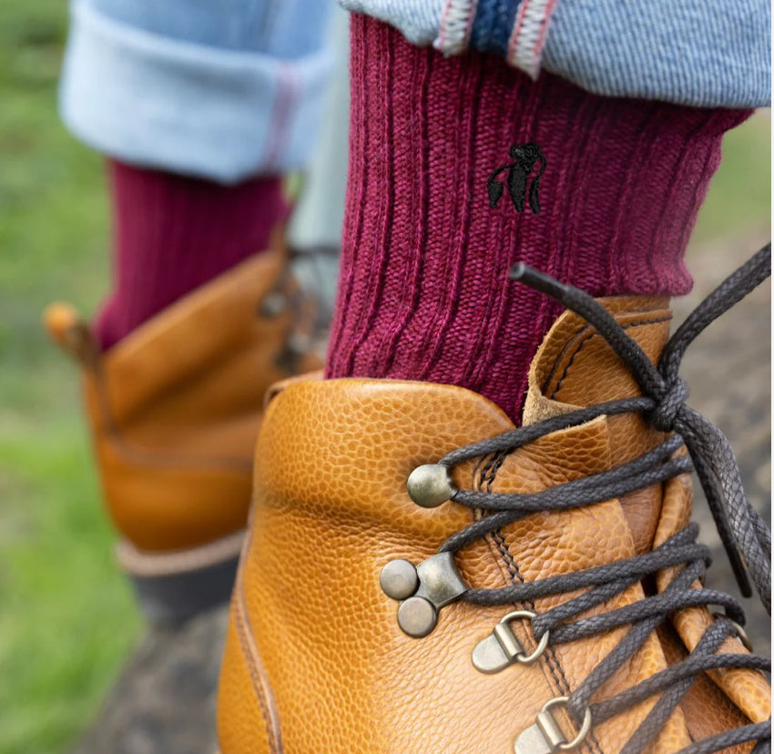 Burgundy Bamboo Boot Sock