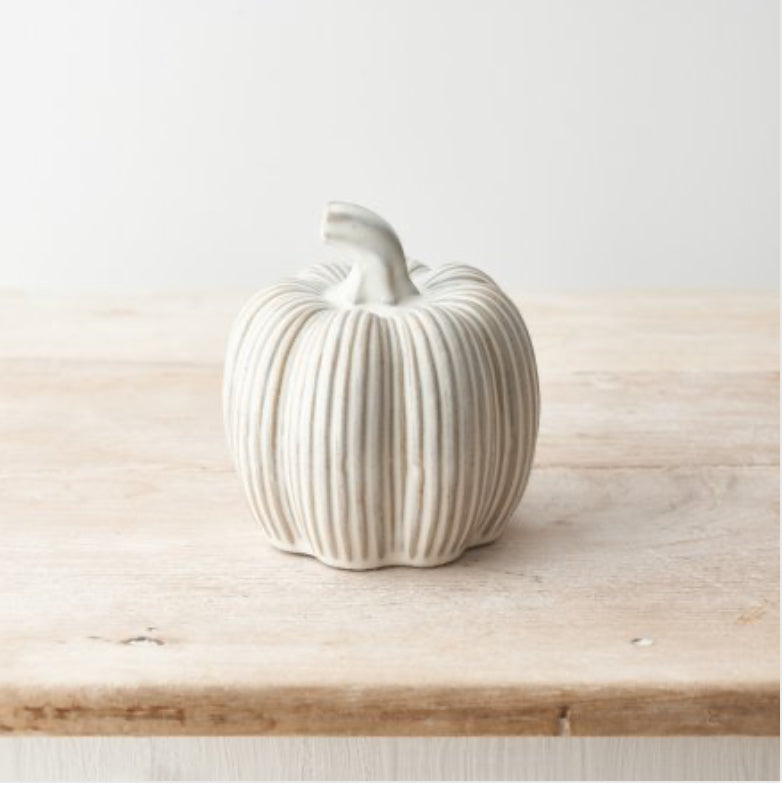 Cream Ceramic Pumpkin 12cm