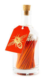 Luxury Glass Bottle Matches - Gold Bee