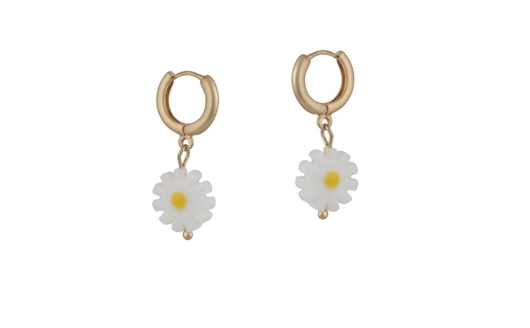 Cressida Daisy Huggie Hoop Earrings