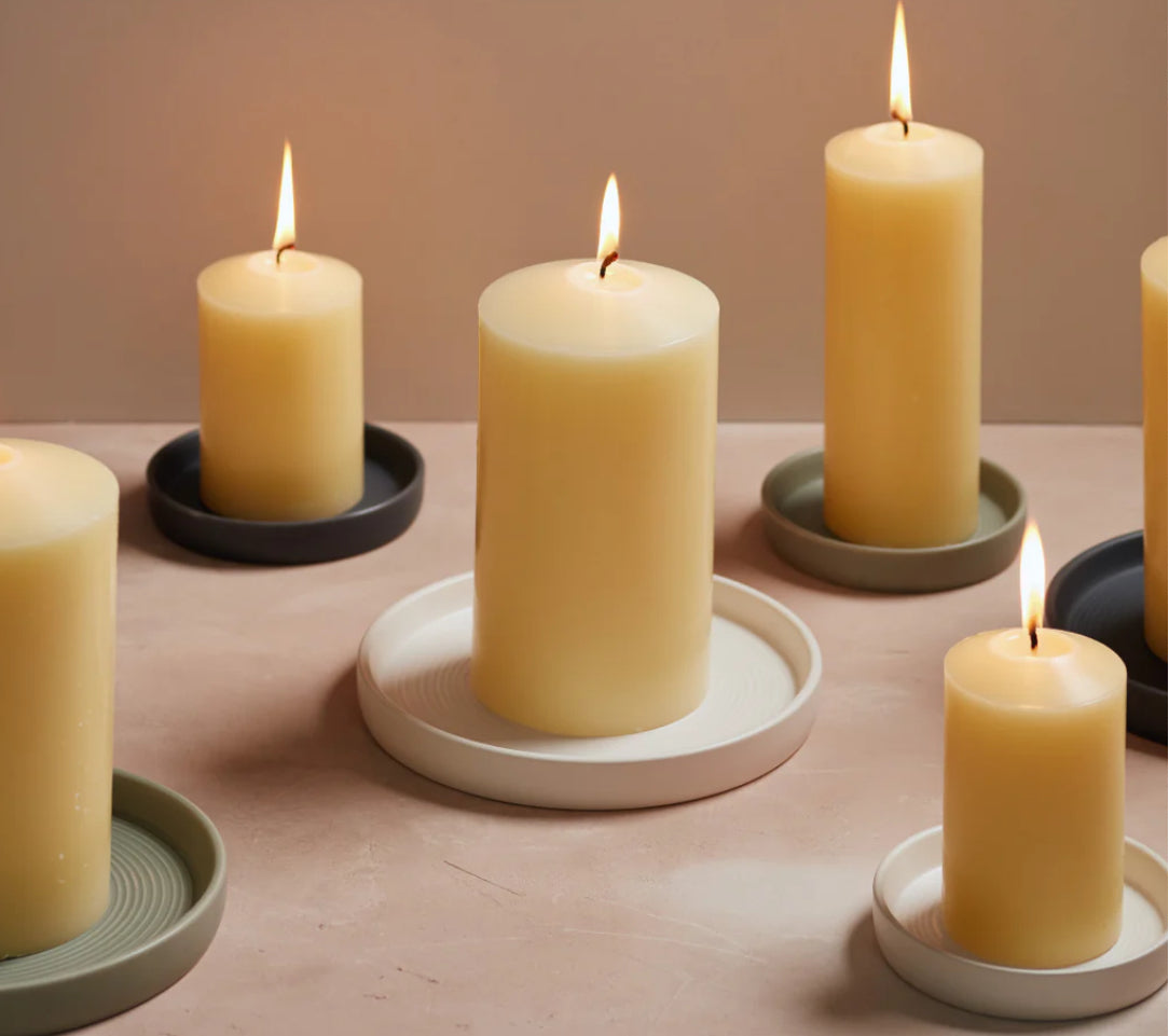 St Eval Dark Grey, Light Grey Or White Candle Plate - Large