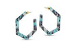Big Metal London Scarlett Hexagon Resin Large Hoop Earrings