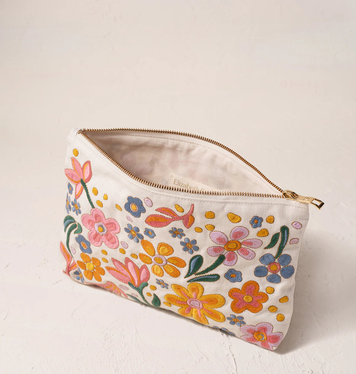 Flower Power Velvet Everyday Pouch -Cream/Cotton
