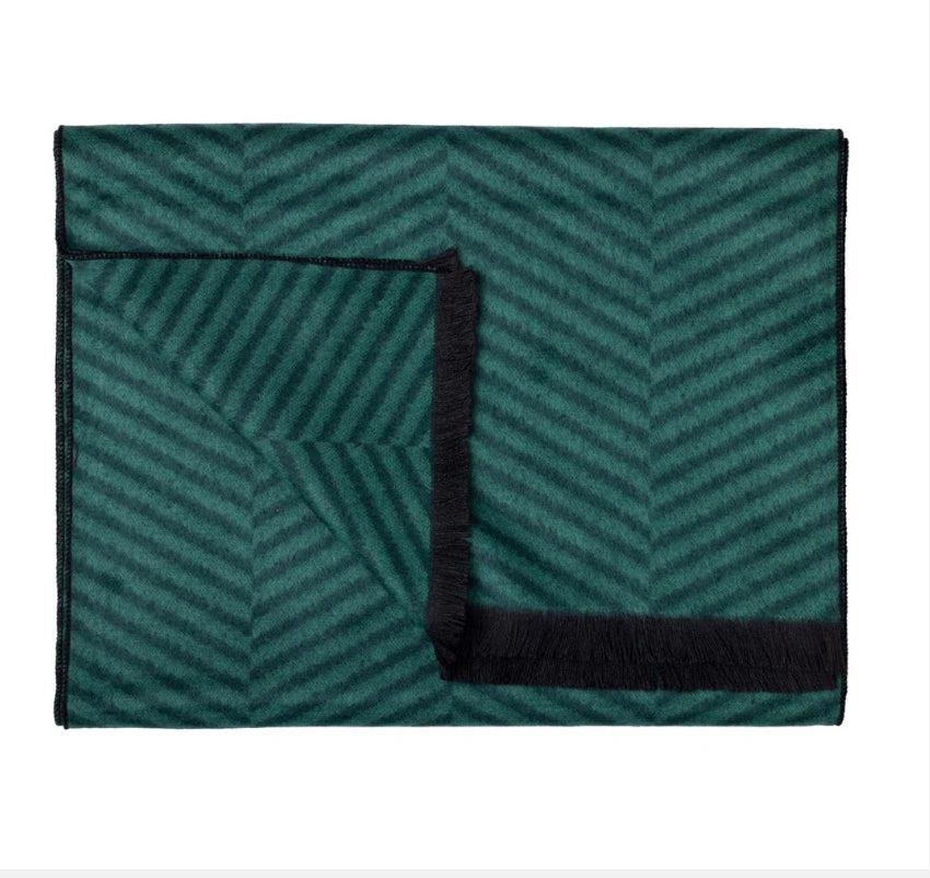 Green Herringbone Bamboo Scarf