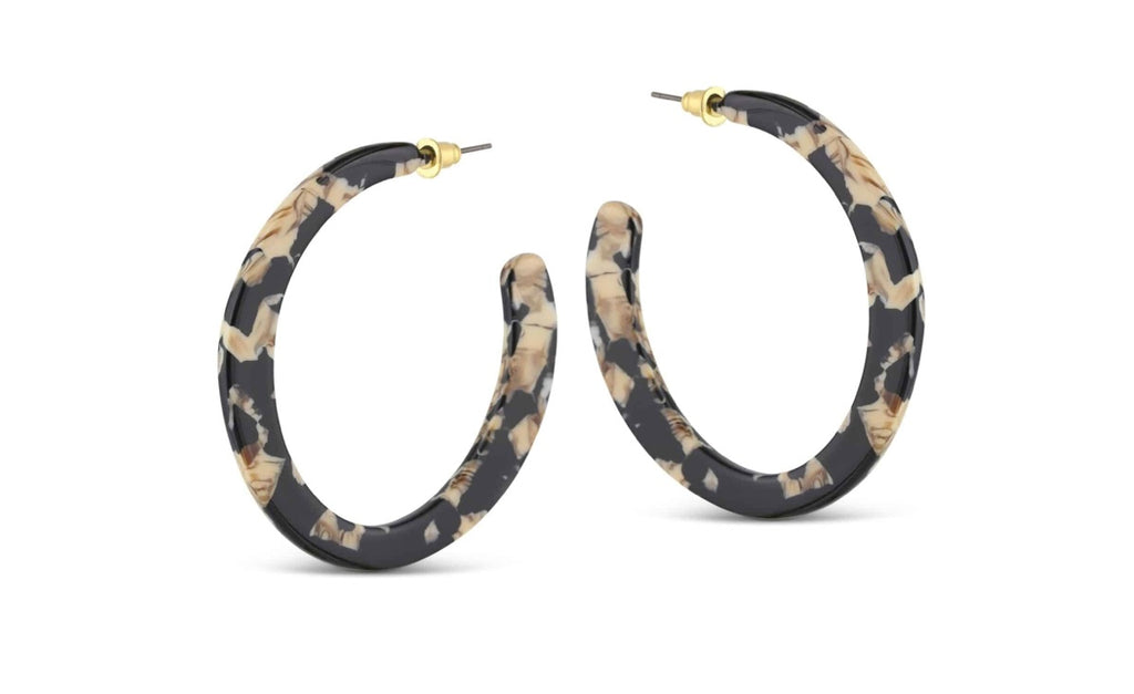 Olivia Semi Cut Out Resin Hoop Earrings