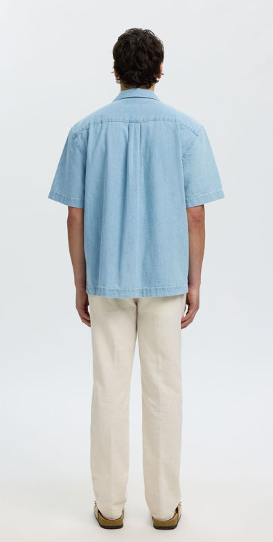 SLHRLXCARLO DENIM SS SHIRT RESORT