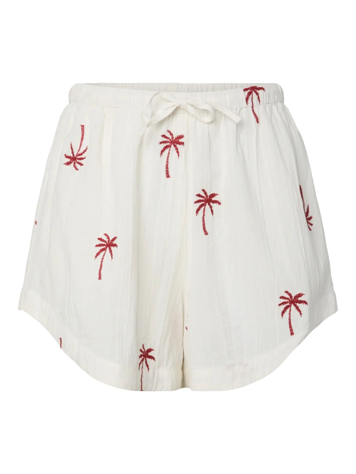 PCKIANA EMBRODIERY SHORTS Cloud dancer/red ochre