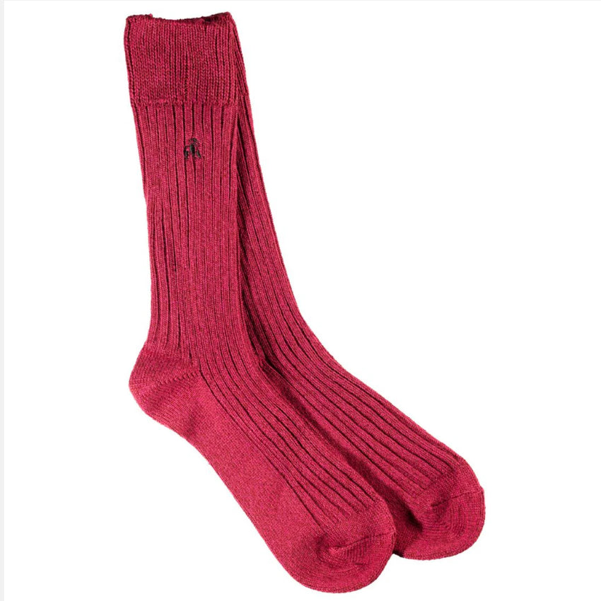 Burgundy Bamboo Boot Sock