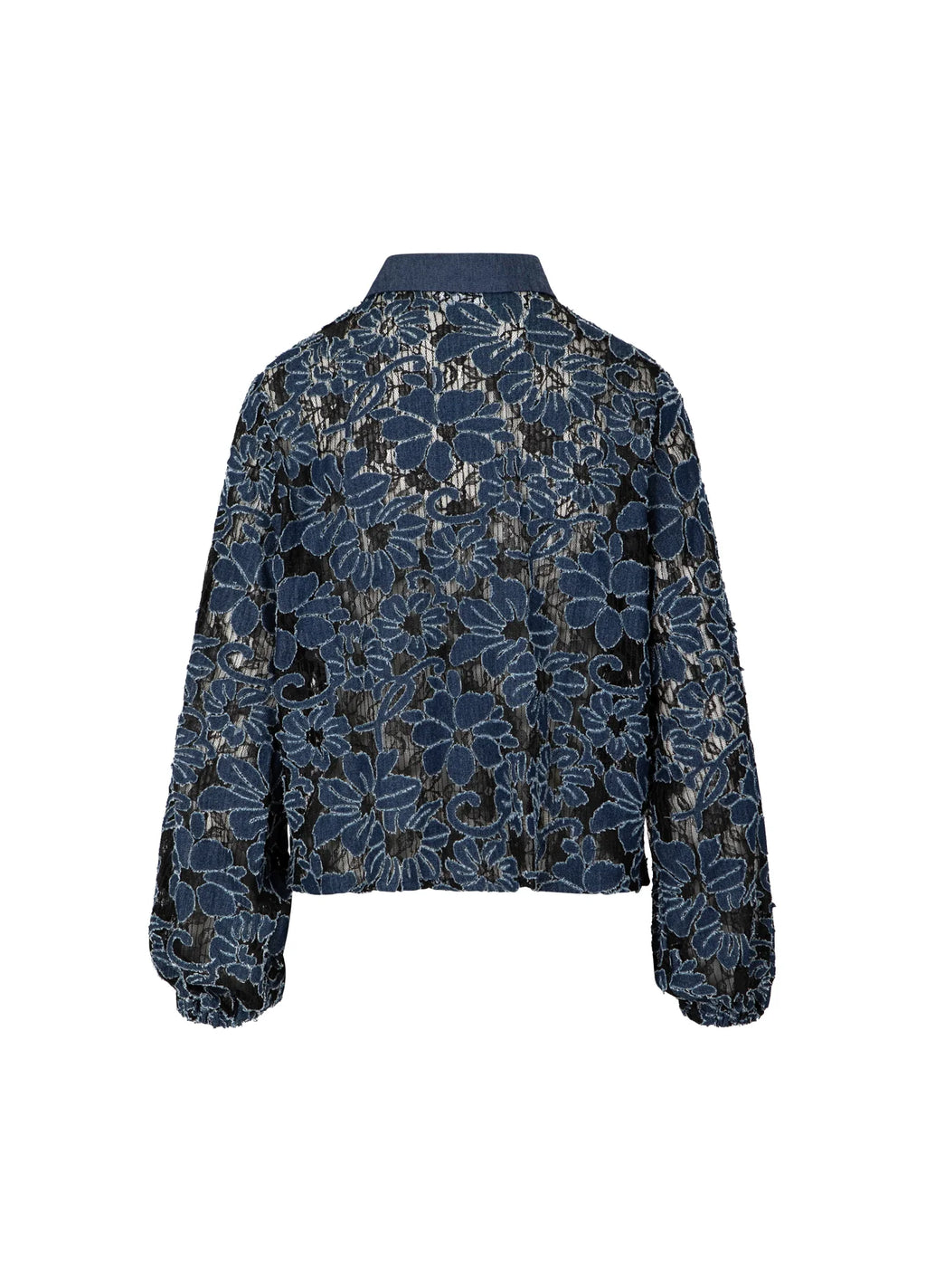DENIM FLOWER STRUCTURE SHIRT