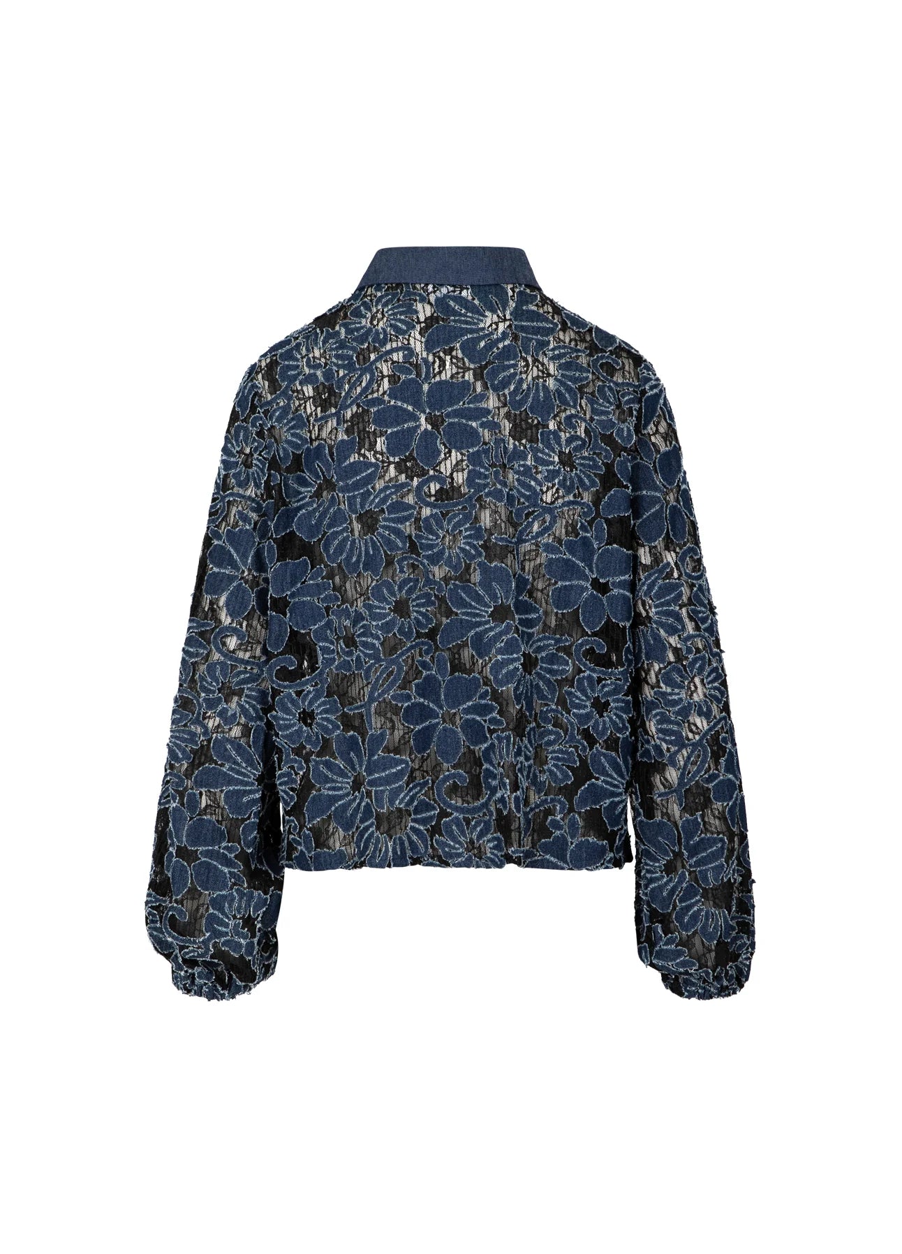 DENIM FLOWER STRUCTURE SHIRT