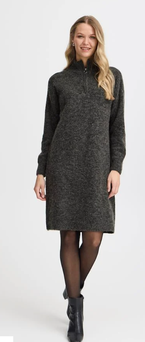 FRSANNY DRESS - CHARCOAL MELANGE