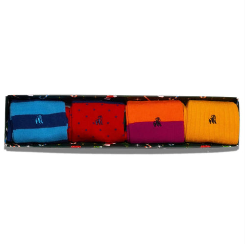 4 Pack Red Christmas Sock Box