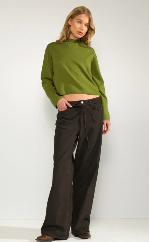 NUBROOKLYN HR WIDE JEANS - BLACK COFFEE