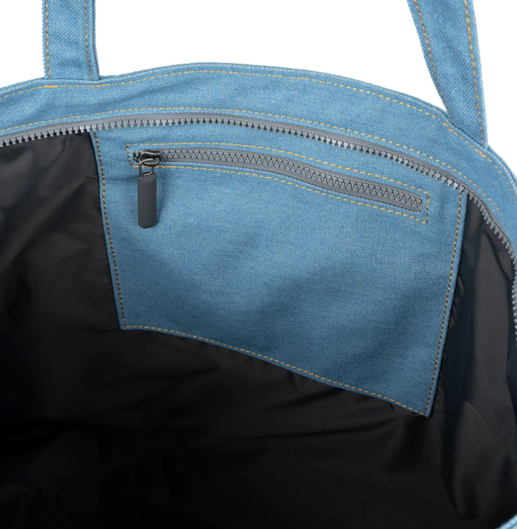 Portobello Wash Cotton Denim Tote - Large