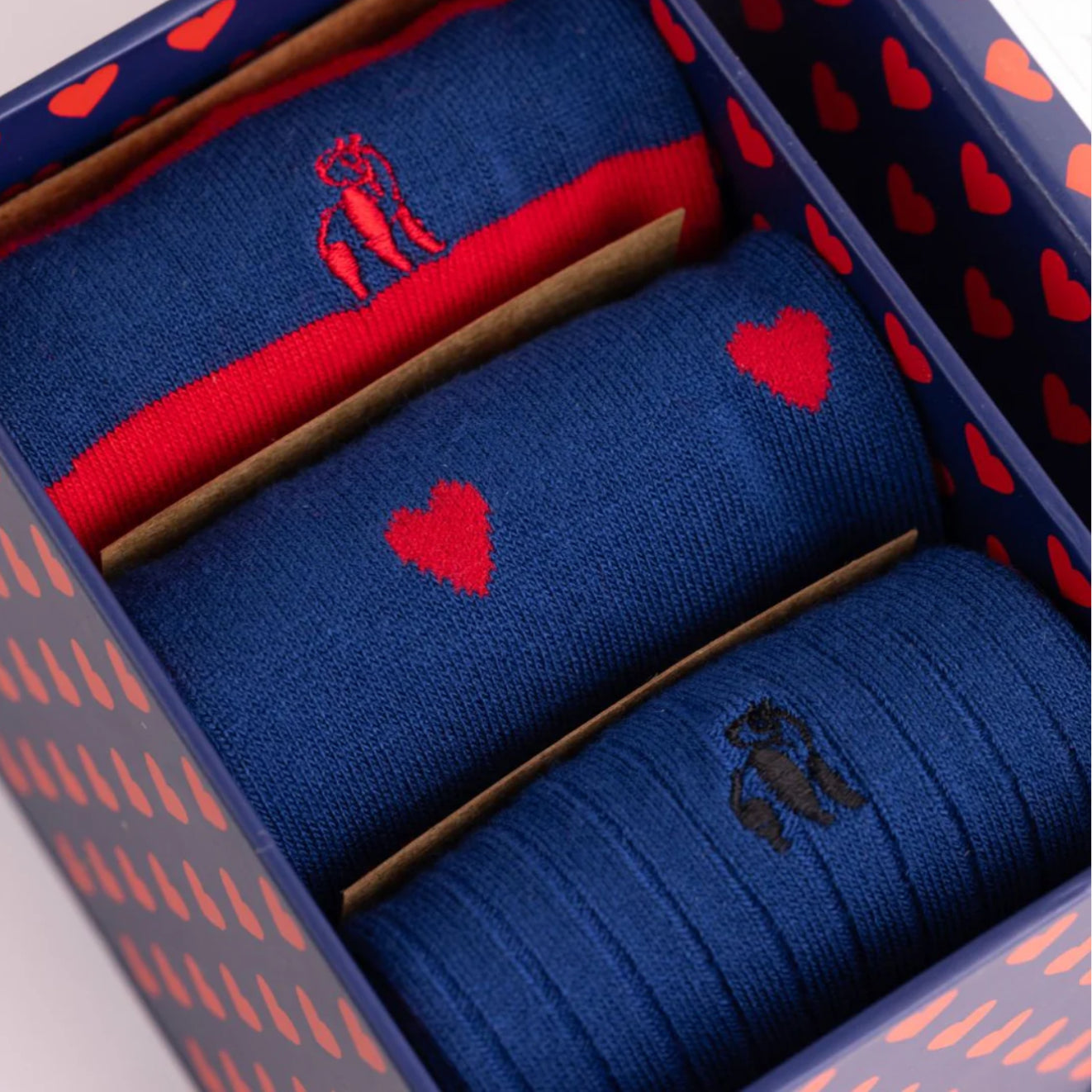 LOVE HEART SOCK BOX - 3 PAIRS OF BAMBOO SOCKS (HIS)