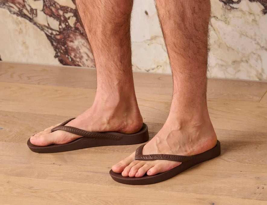 ARCHIES ARCH SUPPORT FLIP FLOPS - BROWN