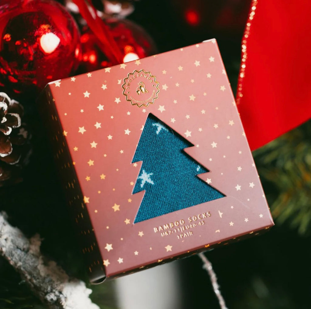 Christmas Sock Box - 1 Pair of Bamboo Socks (His)