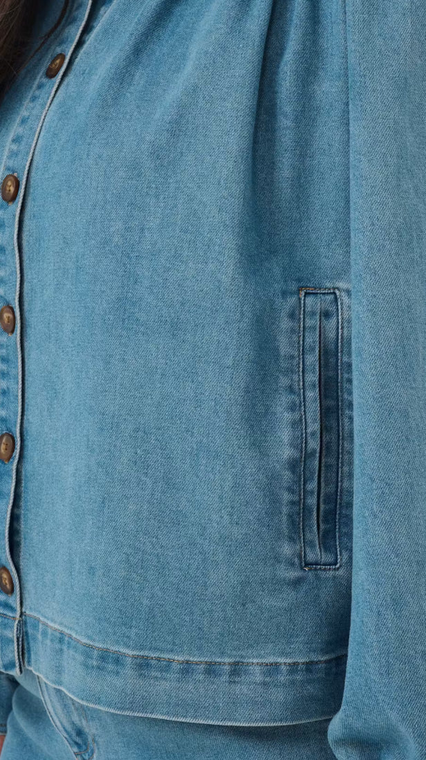 TERASZ SHIRT/JACKET - MEDIUM DENIM BLUE