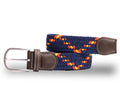 WOVEN BELT - BLUE/YELLOW/ORANGE DIAGONAL STRIPE
