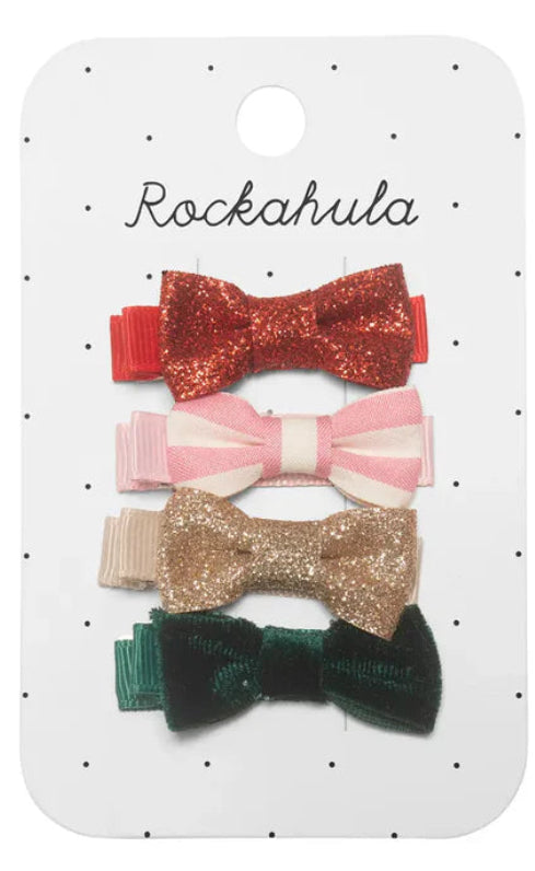 Jolly Christmas Mini Bow Clips