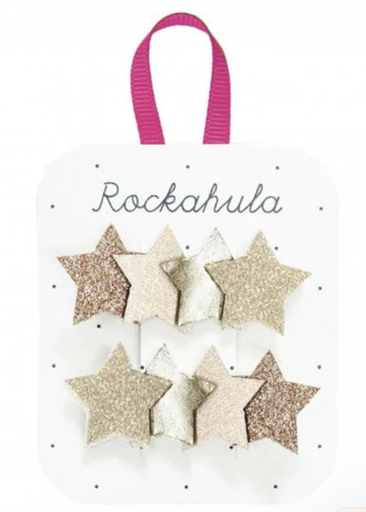 Frosted Shimmer Star Clips - Rockahula