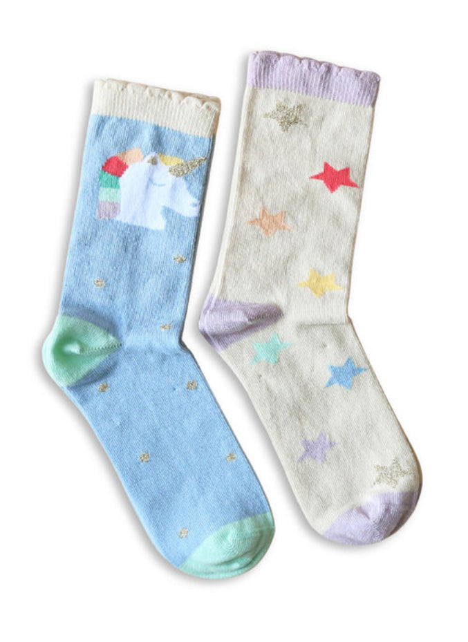 Rainbow Unicorn 2 Pack Socks - Rockahula