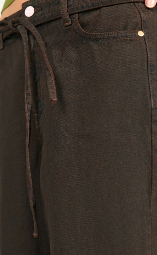 NUBROOKLYN HR WIDE JEANS - BLACK COFFEE
