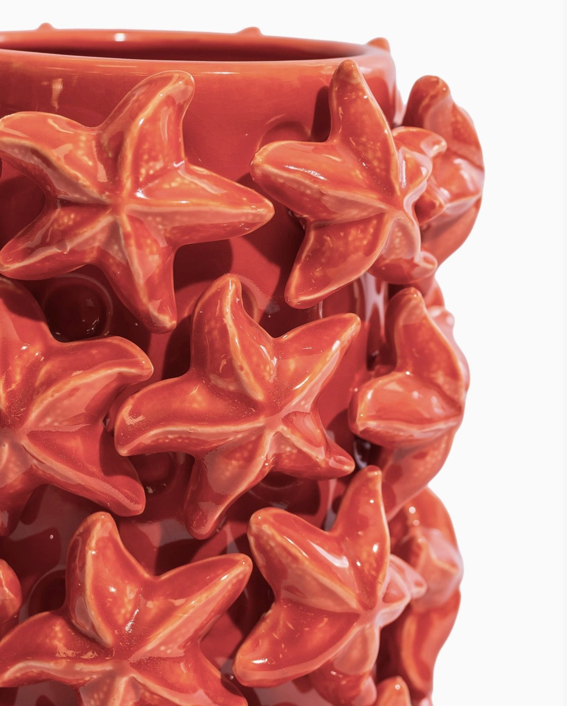 Orange Starfish Large Ceramic Vase
