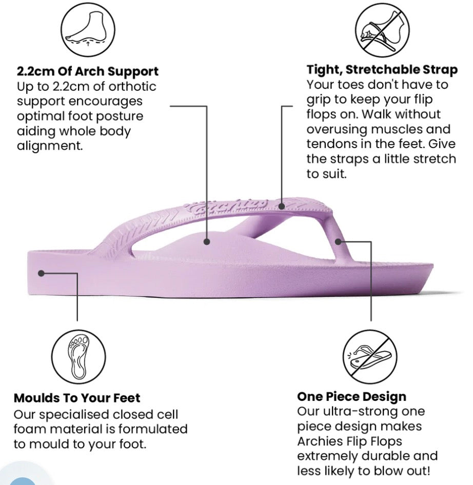 ARCHIES ARCH SUPPORT FLIP FLOPS - LILAC