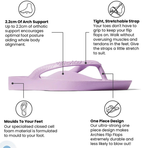 ARCHIES ARCH SUPPORT FLIP FLOPS - LILAC