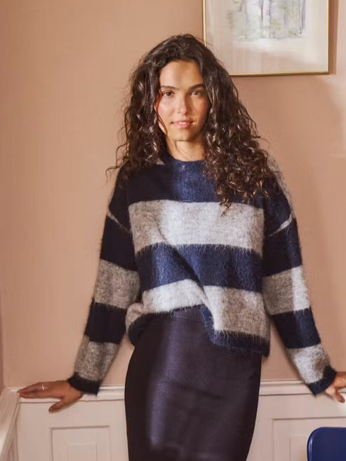 TAYSIESZ NAVY/GREY MELANGE PULLOVER