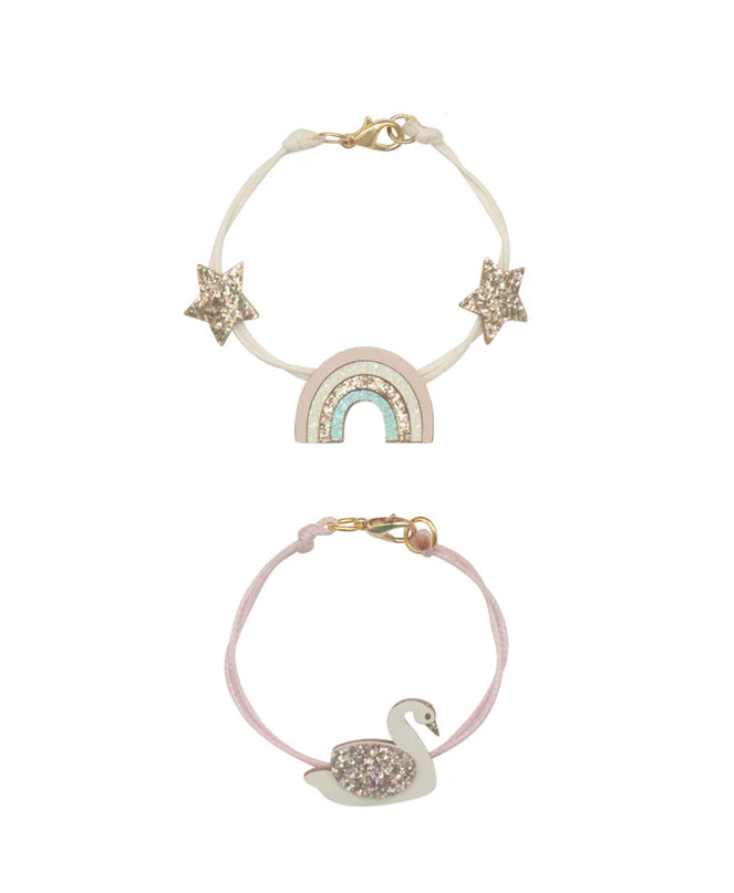 Enchanted Rainbow & Swan Bracelet Set