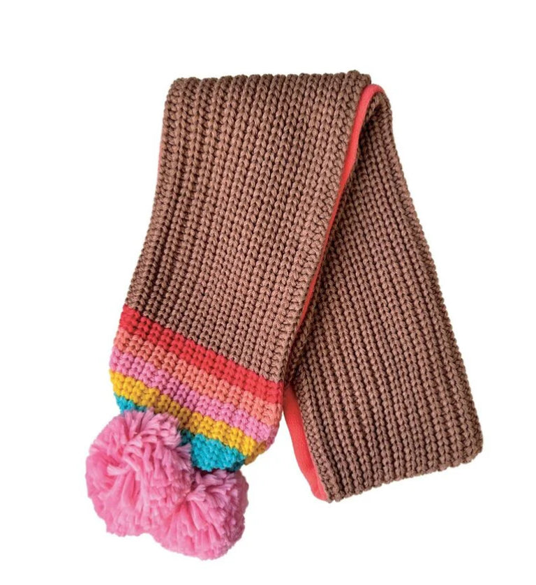 Rainbow Stripe Knitted Scarf