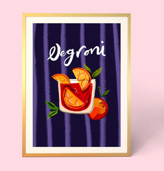 Negroni Cocktail A4 Print Eleanor Bowmer