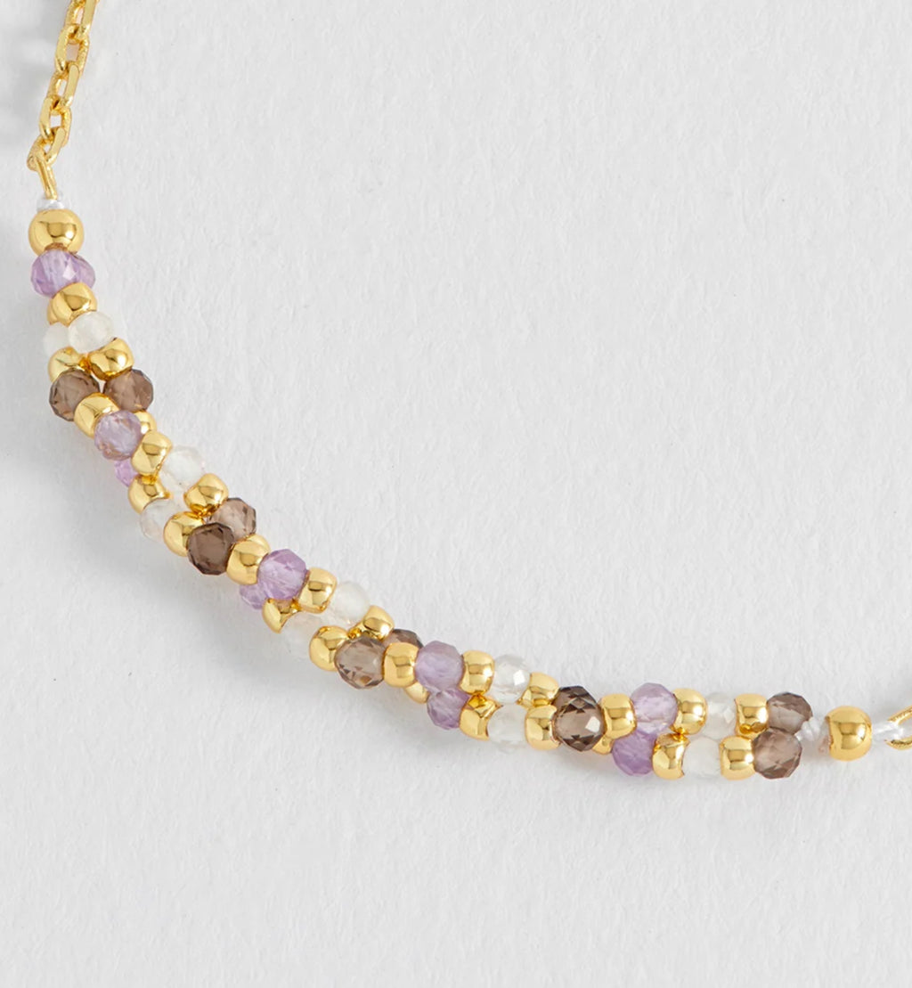 TWISTED GEMSTONE BEAD BRACELET