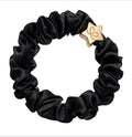 Gold Star Silk Scrunchie - Black
