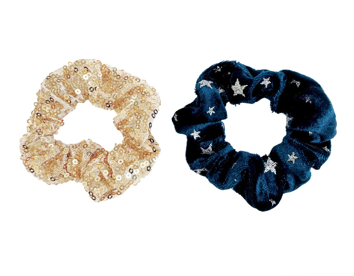 Midnight Star Sequin Scrunchies