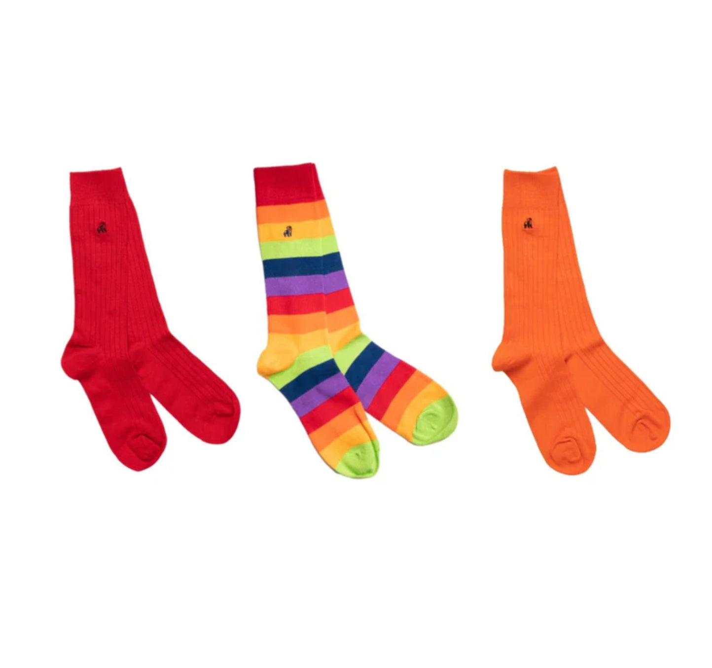 PRIDE STRIPE SOCK BOX - 3 PAIRS OF BAMBOO SOCKS (HIS)