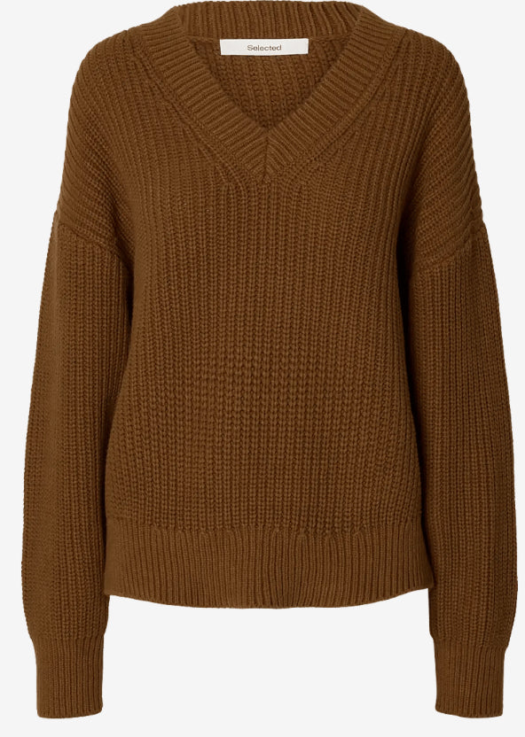 SLWSELMA LS V-NECK KNIT