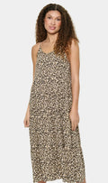 EdaSZ Maxi Strap Dress - Creme Leopard