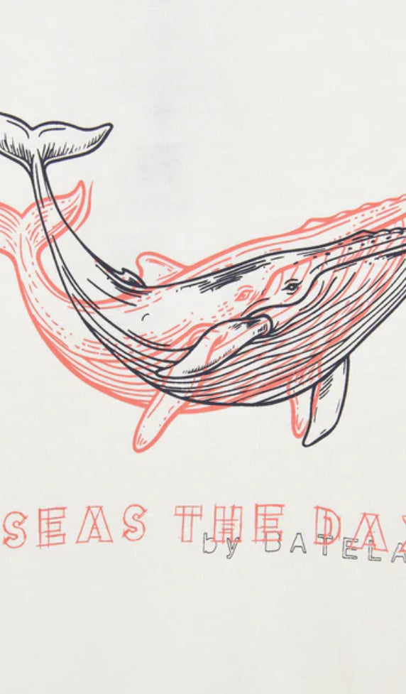 T-SHIRT WITH WHALE - SEAS THE DAY
