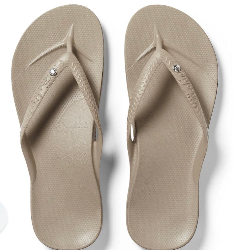 ARCHIES ARCH SUPPORT FLIP FLOPS - CRYSTAL TAUPE