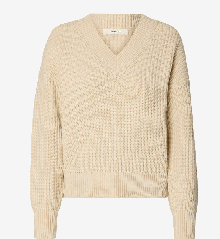 SLWSELMA LS V-NECK KNIT