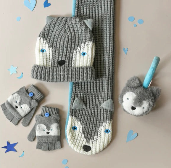 Husky Dog Knitted Scarf
