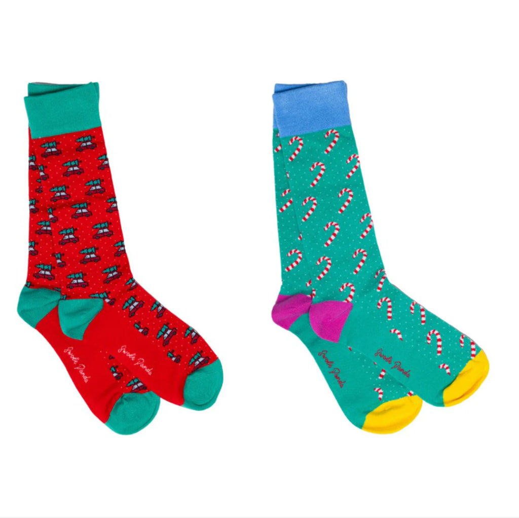 2 Pack Christmas Motif Sock Box