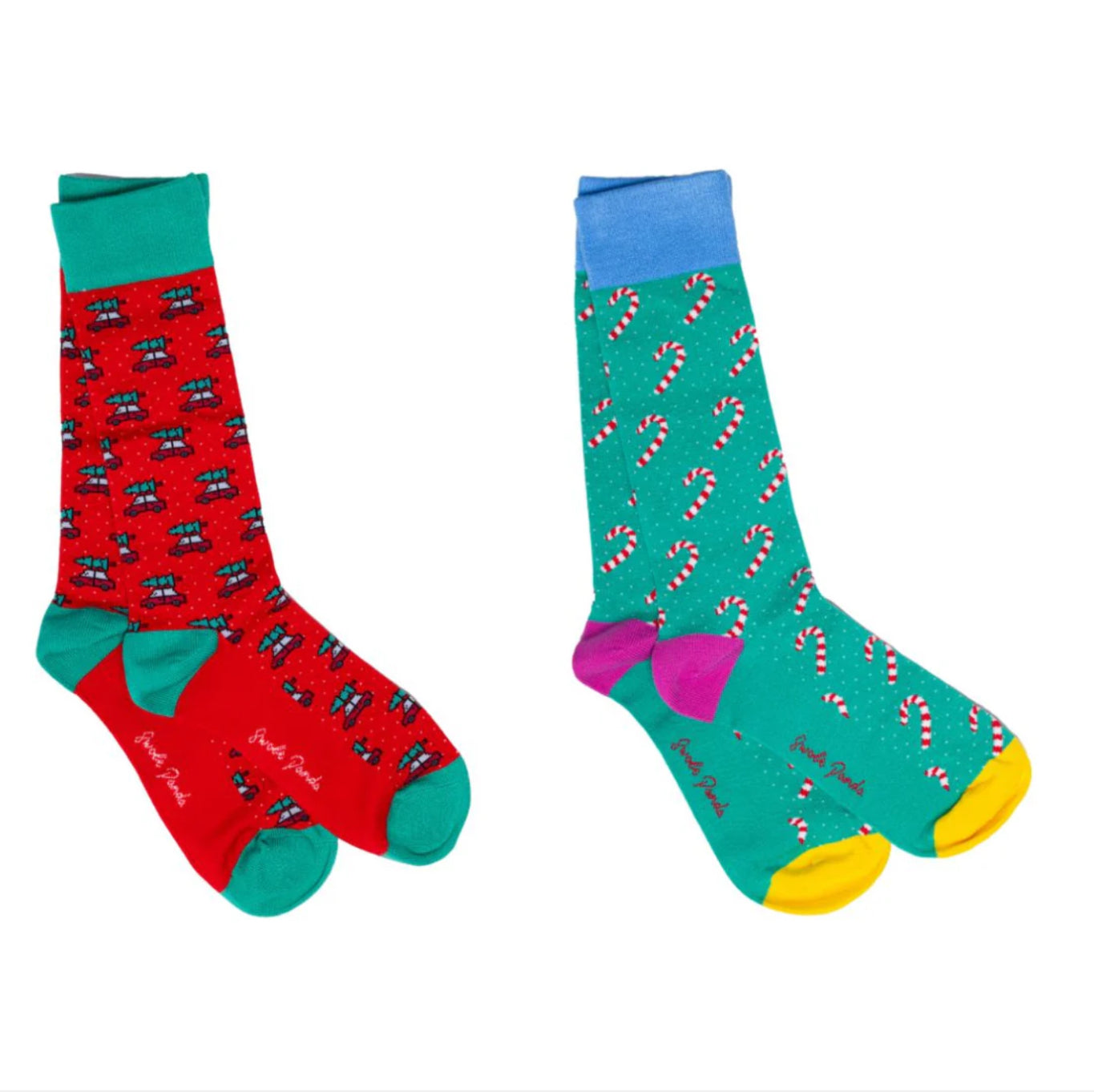 2 Pack Christmas Motif Sock Box