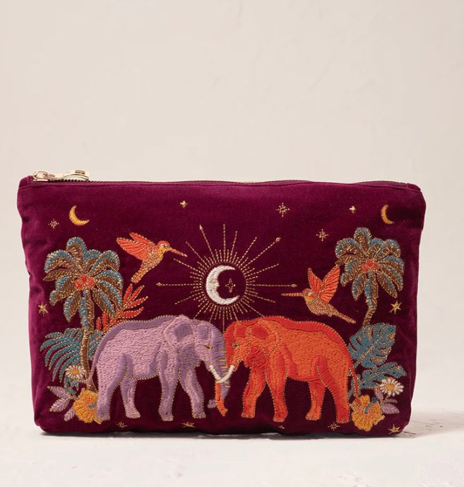 Enchanted Elephant Everyday Pouch - Ruby