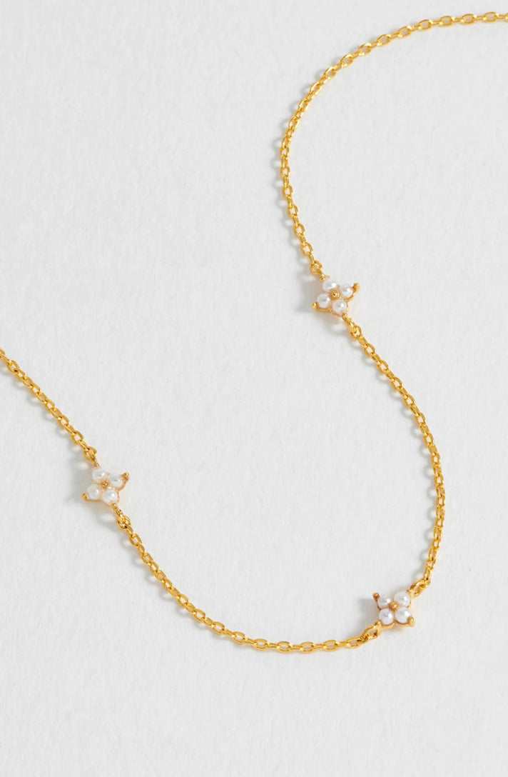 MINI PEARL FLOWER NECKLACE